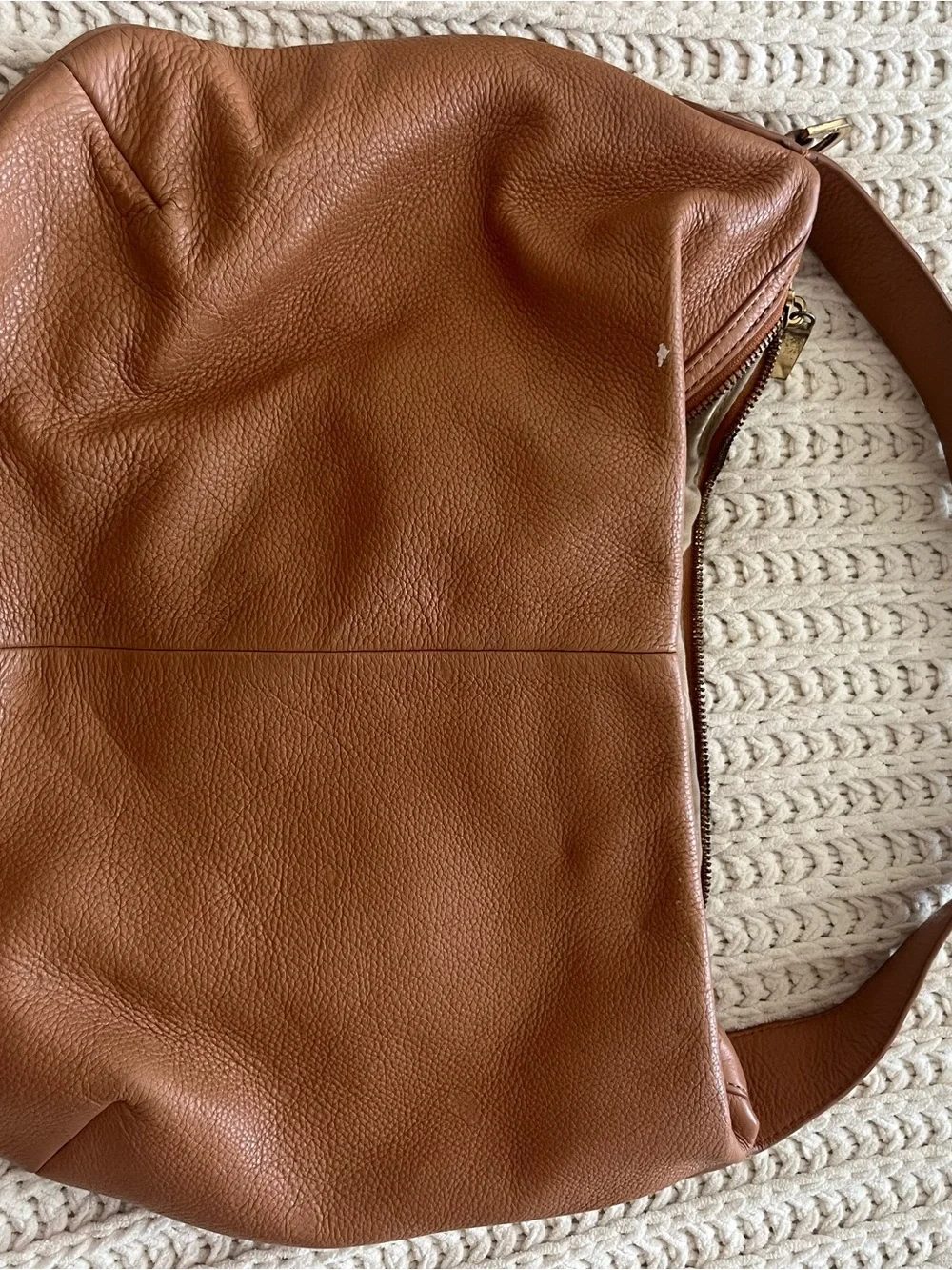 Tory Burch Tan Leather Amanda Hobo Bag